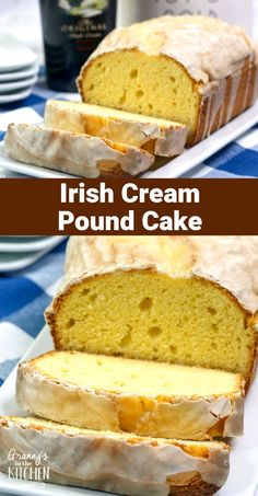 a loaf of irish cream pound cake on a plate