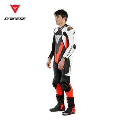 The iconic racing leather suit, the essence of Dainese. Laguna Seca 5 is the latest evolution of the legendary Dainese one-piece suit, made entirely from premium full grain cowhide leather, ready to face any challenge on the track with the confidence of champions. Motorcycle Leathers Suit, Fabric Tutu, One Piece Full, Laguna Seca, Motorbike Jackets, Women Backpack Fashion, Leather Suit, Racing Suit, Suit Black