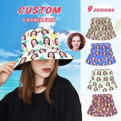 ❤❤Customized bucket hat is a must-have sun protection item in summer! Concise and classic, the version fits our facial curves, can modify the face shape, In outdoor activities, wearing this hat can protect your skin from UV rays and unique gift for your boyfriend, girlfriend, husband, wife, family and friends. ✅How to order✅ 1. Choose Boxer size (see the image of SIZE TABLE ). 2. Select design Style if applicable. 3. ADD TO CART and Checkout. 4. Send your photo(s) via my message. PRODUCT DETALIS: 🌟) 100% Polyester, unisex hat, All-Over Printing. 🌟) 8.82 Oz. Made from 100% polyester, soft and comfortable. 🌟) Designed for fashion women and men, stylish and personalized. Upper running threads and four round-shaped threads for the special design. 🌟) Four seasons available, foldable, easy t Vacation Bucket Sun Hat, Beach Season Bucket Hat, Adjustable Fun Bucket Hat For Beach Season, White Bucket Hat For Beach, Vacation Bucket Hats For Beach Season, Summer Bucket Shape Sun Hat For Vacation, Summer Bucket Style Sun Hat For Vacation, White Bucket Sun Hat For Vacation, Summer Bucket-shaped Sun Hat For Vacation