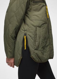 Cozy, Contemporary, And Quilted�the Encinitas Field Coat Is A Full-zip Coat With Lightweight Warmth. Fall Nylon Outerwear For Hiking, Green Down Outerwear For Hiking, Green Down Outdoor Outerwear, Green Nylon Hiking Outerwear, Rain Outfits For Women, Nylon Half-zip Outerwear For Hiking, Camping Fashion, Roots Canada, Cozy Contemporary