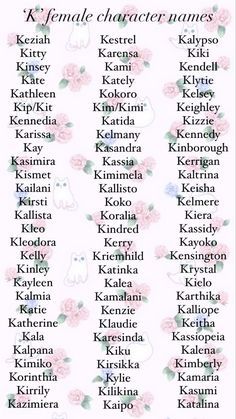 an image of the names of some people in different languages on a white background with pink flowers