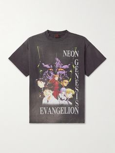 For fans of Neon Genesis Evangelion , SAINT Mxxxxxx's collaboration is the streetwear drop your anime needs. This T-shirt is cut from cotton-jersey that's faded for a vintage look. It has a relaxed fit and is printed with character graphics on the front, as well as logo at the back. Neon Genesis Evangelion Shirt, Neon Genesis Evangelion Merch, Jjba Merch, Evangelion Tshirt, Pay Check, Tech Books, Printed Tshirts, Tom Ford Bag, As Logo