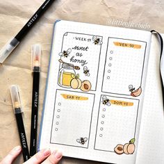 Buttlet Journal Ideas, Yellow Journal Ideas, Buttlet Journal, Yellow Notes, Weekly Spread Ideas, Crazy Laura