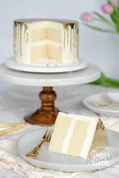 a slice of cake sitting on top of a white plate