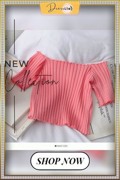 Heliar Women Tees Founce Hem T-shirts Knitted Candy Crop Tops Short Sleeve T-shirts for Women Tops Summer Pink Ribbed Stretch T-shirt, Cute Long Sleeve Ribbed Tops, Cute Ribbed Cotton Tops, Pink Knit Tops With Short Sleeves, Trendy Ribbed Pink Tops, Pink Short Sleeve Knit Tops, Trendy Pink Ribbed Tops, Pink Knit Short Sleeve Tops, Pink Knit Top With Short Sleeves