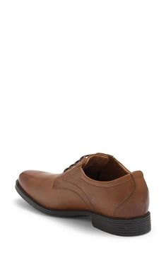 This classic and versatile derby features a stylish leather construction and comfortable cushioned insole..Leather upper and lining/rubber sole.Imported.Item #6528558 Classic Lace-up Shoes With Ortholite Insole, Cushioned Plain Toe Leather Shoes For Work, Classic Leather Dress Shoes With Ortholite Insole, Leather Plain Toe Shoes With Cushioned Footbed For Work, Dress Shoes With Ortholite Insole For Derby, Casual Derby Shoes With Leather Sole And Round Toe, Classic Dress Shoes With Ortholite Insole And Round Toe, Classic Dress Shoes With Ortholite Insole, Leather Lace-up Shoes With Cushioned Footbed For Derby