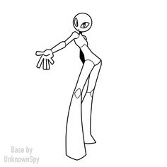 a drawing of an alien holding out his arm