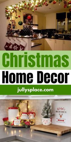 christmas home decor with text overlay