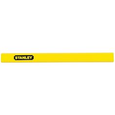 stanley yellow safety bar with black stamp on it and the word stanley written in white