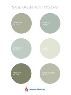 several shades of green paint with the words sage green paint colors on them in white