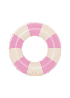 a pink and white life preserver on a white background