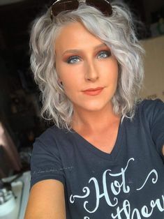 Medium Length Wavy Gray Hair Over 50, Short Hair Lots Of Layers Texture, Grey Hair Shag Over 50, Gray Shag Hairstyles Over 50, Cindy Lauper Hair, Medium Length Gray Hair Over 50, Wavy Hair Cuts With Layers Medium, Curly Gray Hair Over 50 Curls, Gray Wavy Hair