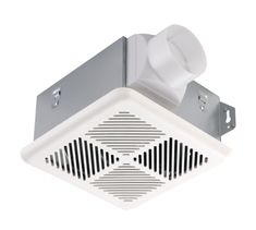 a bathroom exhaust fan with the light on and an outlet for the ventilator