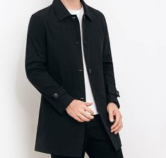 Autumn Spring Slim Men Long Coat Windbreaker Men's Jackets, Men's Coats & Jackets, Long Coat, Mens Coats, Hot Sale, Mens Jackets, Collar Styles, Coats Jackets, Casual Outfits