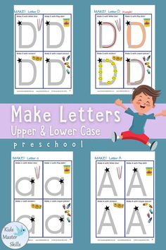 make letters upper and lower case preschool printable worksheet for pre school students