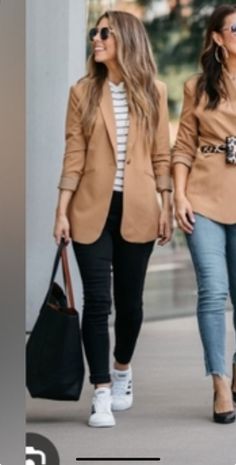 Gold Loafer Outfits Women, Khaki Pants Outfit Fall, Tan Jacket Outfit Women, Khaki And Black Outfit, Khaki Blazer Outfit Women, Lux Outfits, Tan Jacket Outfit, Khaki Blazer Outfit, Camel Pants Outfit