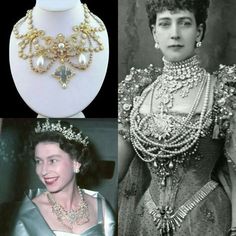 an old photo of queen elizabeth ii and the necklace she wears on her wedding day