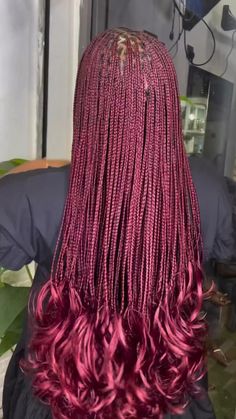 - Check more at https://howcandothis.com/womenstyle/141498/ French Curls Braids Black, French Curls Braids Black Women, Braids French Curls, Braids Black Women, Burgundy Box Braids, Braids French