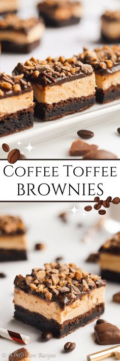 coffee toffe brownies with chocolate chips on top