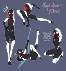 an image of spider - rina doing different poses