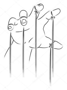 hand drawn illustration of a man climbing up the side of a pole