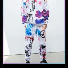 Go Bold Or Go Home In This New Street-Style-Approved Pacsun Hoodie. The Paradise Chaos Art Hoodie A Soft Fleece Construction, A Comfortable Oversized Fit, And An Eye-Catching Mixed Graphic Design. Mixed Print Hoodie Drawstring Hood Kangaroo Pocket Long Sleeves Ribbed Cuffs And Hem Soft Fleece Fabric Machine Washable Oversized Fit Size Available Is Lg And Med In Top And Bottom ***Matching Hoodie And Pants Brand New With Tags*** Summer White Hoodie For Streetwear, White Hoodie For Summer Streetwear, Summer Trendy Hooded Hoodie, Trendy Multicolor Hoodie For Spring, White Drawstring Hoodie For Spring, Trendy Spring Hoodie For Leisure, White Trendy Summer Hoodie, Trendy White Summer Hoodie, Casual Summer Hoodie With Graphic Print