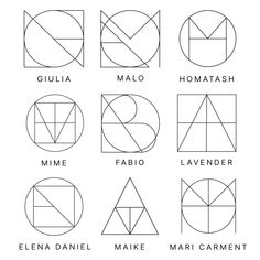 an image of different shapes and sizes in the form of circles, lines, and rectangles