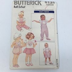 the butterick pattern for children's rom and overalls