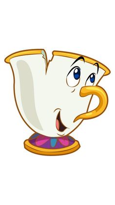 an image of a cartoon tea cup with eyes and tongue sticking out from inside it