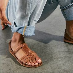 Brand: Minda Size: 40, 41 Color: Brown Style: Tessa Fisherman Sandal Condition: New Without Box Woven Leather Sandals, Chunky Platform Sandals, Toe Loop Sandals, Boho Sandals, Genuine Leather Sandals, Brown Style, Wrap Sandals, Leather Platform Sandals, Strappy Wedges