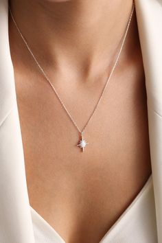 * OPAL NORTH STAR   N E C K L A CE                                   *DAINTY  N E C K L A C E*                                                              * NORTH STAR   N E C K L A C E * ♡ OUR Opal North Star  Necklace is stylish, dainty and pretty ideal for everyday use. ♡ Compared with others, it can bring back memories. More and more people choose it for gifting, This Lotus Flower necklace made from high quality 925 sterling silver, it is perfect gift for mom . All jewelry from us are handm White Star-shaped Jewelry With Clavicle Chain, Elegant Star-shaped Wedding Necklaces, Delicate Silver Star Jewelry, Minimalist Star-shaped Jewelry For Wedding, Minimalist Star Shaped Jewelry For Weddings, White Celestial Necklace With Star Charm, Minimalist Star-shaped Wedding Jewelry, White Star Charm Jewelry For Anniversary, White Star-shaped Clavicle Chain Necklace