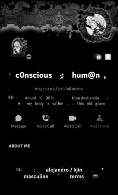 an image of some type of text on a black background with the words conscious and human