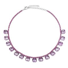 This piece is the definition of a statement. She is somehow a total flirt and a total powerhouse. The bezels are electroplated to have a purple tint which really brings out the saturation of the amethyst. Available in 14k yellow, rose, or white gold Bezel set amethyst drop on a pink sapphire tennis bracelet 13.42ctw amethyst 5.82ctw pink sapphire Amethyst stones measure 9.6 mm x 9.6 mm Pink sapphire tennis necklace measures 2 mm x 4 mm Can be clasped between 13" and 16" By Curated by AB Sapphire Tennis Necklace, Sapphire Tennis Bracelet, Space Jewelry, Fashion Silhouette, Wedding Bridesmaid Jewelry, Amethyst Stones, Tennis Necklace, Anniversary Bands, Amethyst Stone