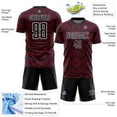 Order the jersey with special name & number you want from our shop, making a vibrant look on the field or daily life! Features: 1. Material: Made from 100% polyester wicking knit with 95% polyester / 5% spandex wicking pinhole mesh 2. Jerseys with sublimation printed name and numbers 3. Moisture-wicking fabric has spongy handle, good draping property and elasticity as well as good dimensional stability and wrinkle-resistance 4. Breathable & Quick-Drying 5. Athletic Cut & Exquisite stitching not easy to fall off 6. Slim fit follows your body's shape closely to let you move freely 7. Ventilated mesh panel insertsy 8. Set includes jersey, shorts with drawstring elastic waistband 9. Tagless Collar offers clean comfort 10. Machine washable, tumble dry low 11 Imported Golf Hoodie, Abstract Geometric Shapes, Soccer Uniforms, Golf Jackets, Custom Fans, Pinstripe Suit, Cheap Custom, Skull Fashion, Black And White Abstract