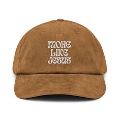 More like Jesus corduroy dad hat, YAWYW Jesus hat, aesthetic vibey modern faith hat in 4 colors. Please select your desired color.  This product is made especially for you as soon as you place an order, which is why it takes us a bit longer to deliver it to you. Making products on demand instead of in bulk helps reduce overproduction, so thank you for making thoughtful purchasing decisions! Adjustable Snapback Dad Hat For Winter, Trendy Corduroy Hat With Curved Brim, Courdory Hat, Corduroy Hat With Curved Brim For Streetwear, Trendy Corduroy Snapback Dad Hat, Courdaroy Hats, Retro Corduroy Hat For Streetwear, Jesus Christ Hats, Jesus Trucker Hat