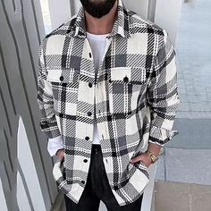 Woolen Suit, Long Sleeve Style, Street Clothing, Graduation Outfits, Checked Jacket, Mens Flannel Shirt, Sporty Casual, Mens Flannel, Summer Concert