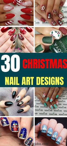 Easy Christmas Nail Art, Christmas Nail Art Easy, Xmas Nail Art, Christmas Manicure, Christmas Nails Easy, Christmas Nail Art Designs, Holiday Nail Art, Best Nail Art Designs, Simple Nail Art Designs