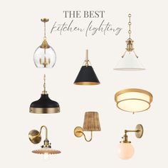 the best lighting fixtures for your kitchen and living room in gold, black, or white