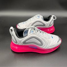 Nike Air Max 720 Gs Platinum Pink Blast Blue Aq3196-008 Kids Sz 4y Women Sz 5.5 Brand New Without Box All Our Items Are 100% Authentic Or Money Back Guaranteed! Shipping: We Typically Ship Within 2 Days Of Purchase Packaged: Either Double Boxed Or Wrapped For Protection Please Contact Us With Any Questions Pink Nike Air Max With Branded Insole, Sporty Pink Nike Air Max For Light Sports, Nike Air Max Pink Round Toe, Pink Nike Air Max With Cushioning And Round Toe, Pink Nike Air Max With Round Toe And Cushioning, Pink Low-top Nike Air Max For Running, Sporty Pink Nike Air Max For Running, Pink Nike Air Max Synthetic For Sports, Pink Nike Air Max For Sports