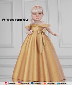 New Year Collection: Ashira Dress | Patreon Sims 4 Wedding Outfits, Sims 4 Toddler Clothes, Toddler Princess Dress, Cc Shopping, Royal Clothes, The Sims 4 Skin, Sims 4 Cc Kids Clothing, Rich Clothes, Sims 4 Children