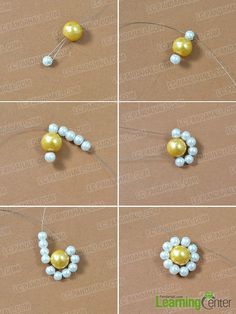 how to make the beaded flower earrings with pearls and pearls on each earring