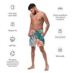 Men's Swim Shorts | DillandJord.com Argentina Clothing, Argentina Flag, Anti Chafing, Mens Swim Shorts, Mens Swim Trunks, Man Swimming, Beach Fun, Spf 50, Beach Style