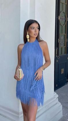 #fashion #outfits #ropa #clothes #moda #dress #vestidos #elegant #elegancia #elegantwoman #partydressesforwomennightclassy #nightdress #vestidodefestamidi Mini Skirt Style, Party Pattern, Metallic Jeans, Marine Uniform, Dress Sleeve Length, Tassel Dress, Sleeveless Dresses, Backless Mini Dress, Cardigan Sweater Dress