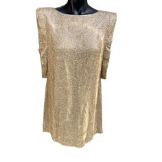 Lamb Women's Gold Sequined Sleeveless 100% Silk T-Shirt Mini Dress Lining 100% Polyester Round Neck Gold Sequin Dry Clean Only Size: 6 Excellent Pre-Owned Condition Measurements: Pit To Pit: 21” Length: 33” Weight: 15oz Mini, Sequin, Silk All Measurements Are Approximate, From A Pet And Smoke Free Environment. Reasonable Offers Accepted. *Scroll Down To The Right, Click View Closet & Bundle 3+ Items, For 20% Off!! Ships 1-2 Business Days. Thank You For Visiting Klothesraq's Closet Happy Poshing Dress Lining, Shift Mini Dress, Silk T Shirt, Dress Cream, Mini Shirt Dress, Gold Sequin, Mini Shift Dress, Cream Dress, Round Neck