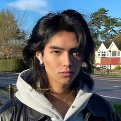 20 Most Stunning Korean Men's Hairstyles To Embrace Chic Trends Black Hair Male Aesthetic Asian, Wolfcut Hair Men Asian, Asian Guys Long Hairstyles, Long Hair For Asian Men, Wolf Haircut Long Hair Men, Guy With Wolfcut, Asian Face Claims Male Long Hair, Jaw Length Hair Men, Asian Men Face Claims