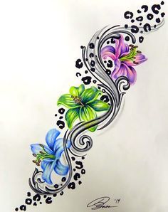 an image of a flower and butterfly tattoo on someone's facebook page, with the caption below it