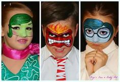 Inside Out Face Paint, Inside Out Party Ideas, Mask Face Paint, Painting Face, Festival Face, Halloween Treats For Kids, Face Painting Easy, Face Paint Makeup, Kids Face Paint