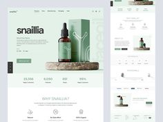 the website design for snailia is designed to look like an eco - friendly product