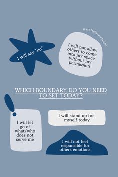 Which boundary do you need to set today? 💬 Use these powerful affirmations to protect your energy and prioritize your well-being! Whether it's saying 'no,' releasing what doesn’t serve you, or standing up for yourself, these boundaries affirmations are here to help you honor your space and emotional needs. Work with our therapist today to start setting these important boundaries. Boundaries Affirmations, Emotional Boundaries, Standing Up For Yourself, Emotional Needs, Protect Your Energy, Mental Health Therapy, Powerful Affirmations, Diet Culture