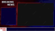 the breaking news logo is shown in red, white and blue